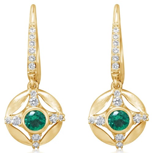 Emerald and Diamond Earrings