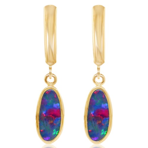 Australian Opal Bezel Earrings