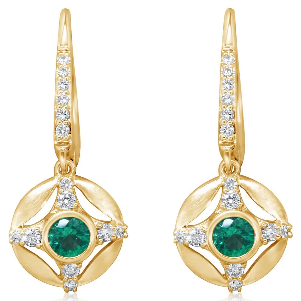 Emerald and Diamond Earrings