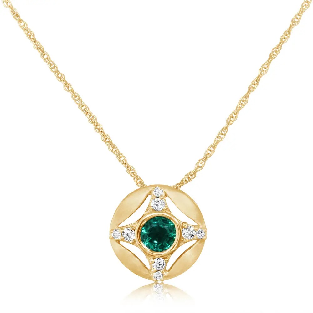 Emerald and Diamond Pendant