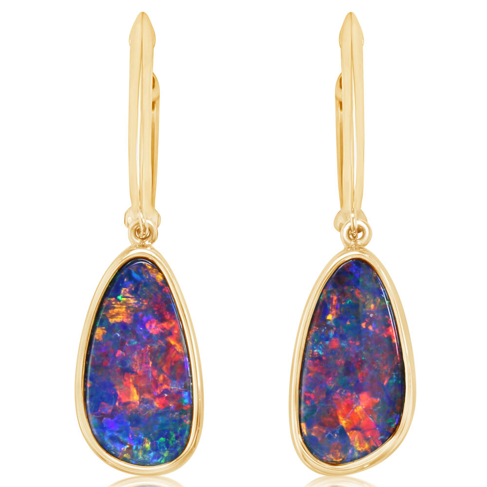 Australian Opal Bezel Earrings