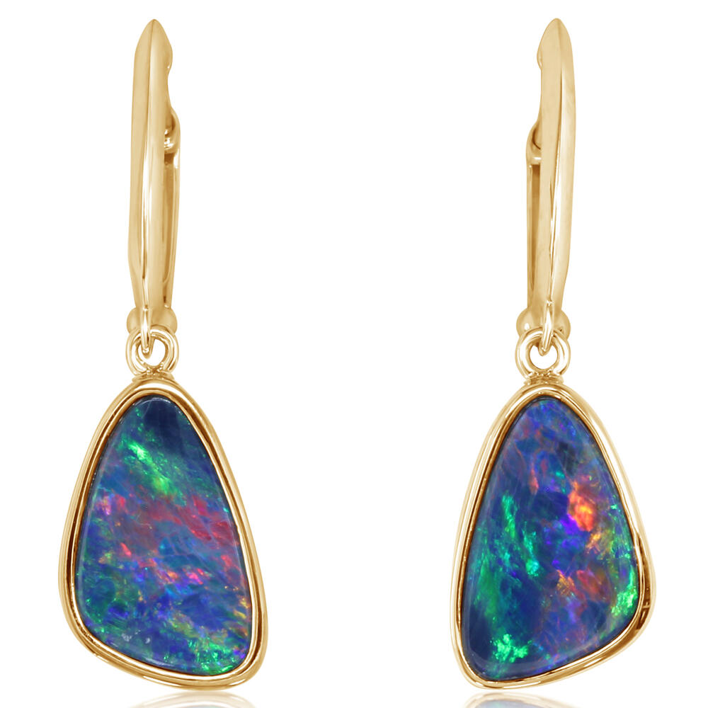 Australian Opal Bezel Earrings