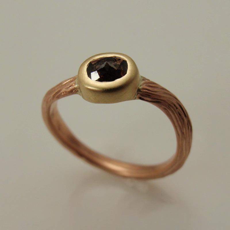 Custom Cognac Diamond Ring