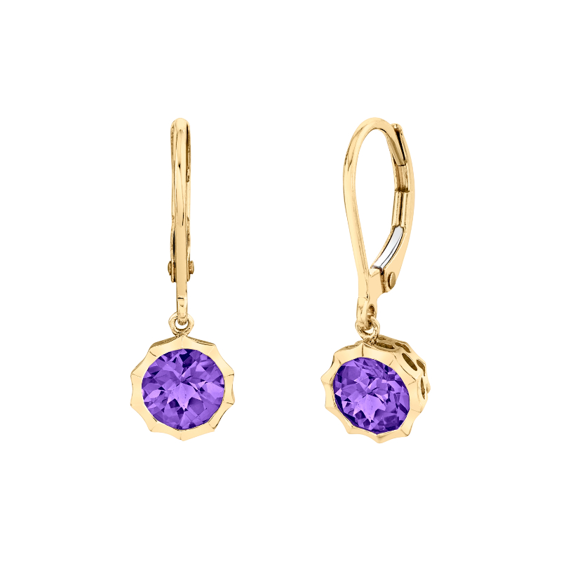 Amethyst Leverback Earrings