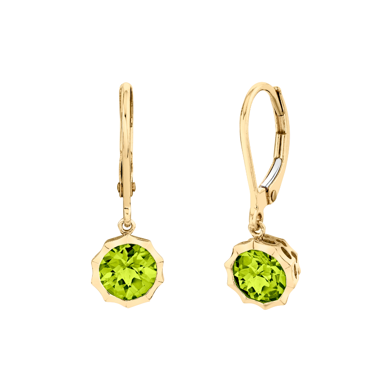 Vivid Peridot and Gold Earrings