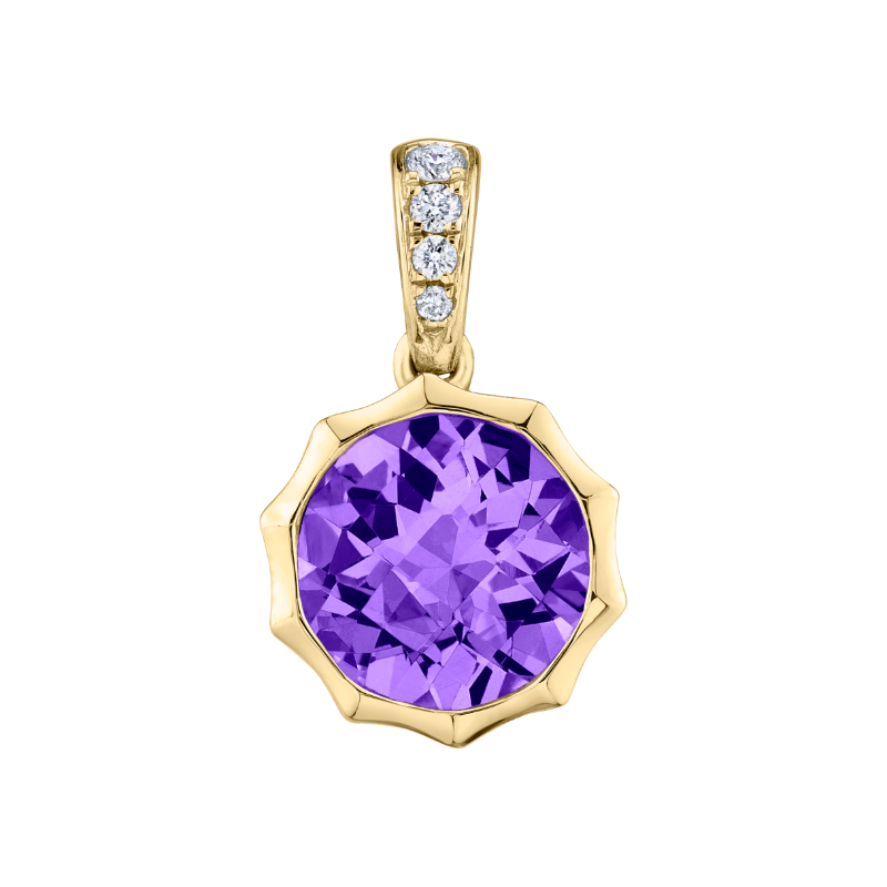 Amethyst and Diamond Pendant