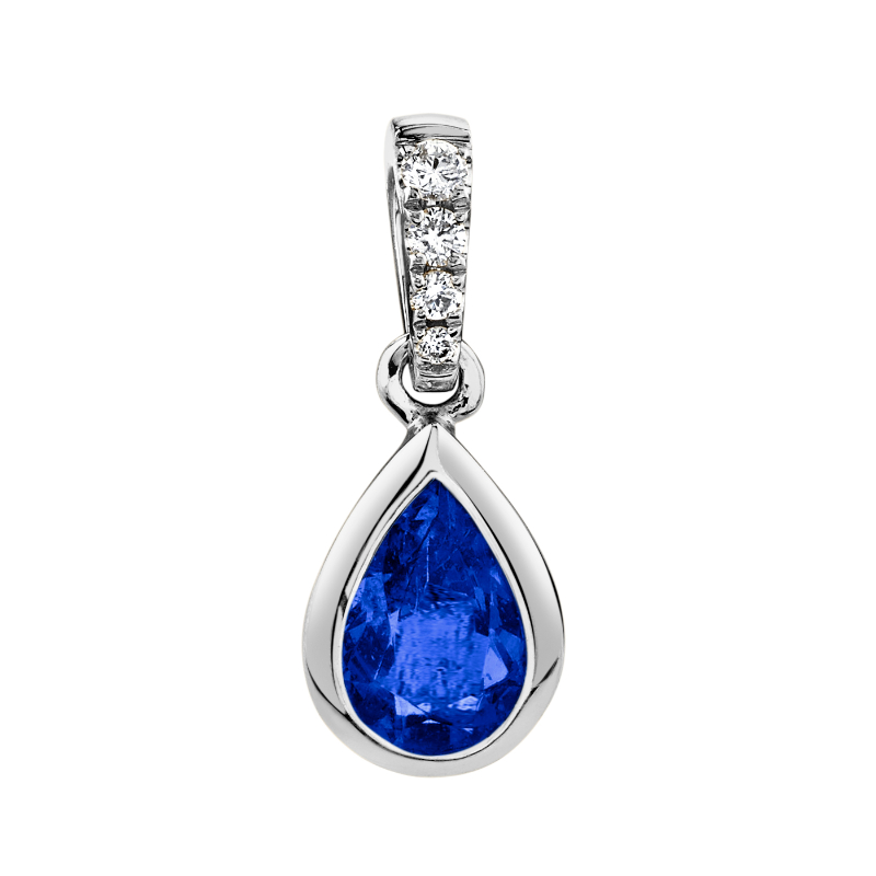 Sapphire and Diamond Teardrop Pendant