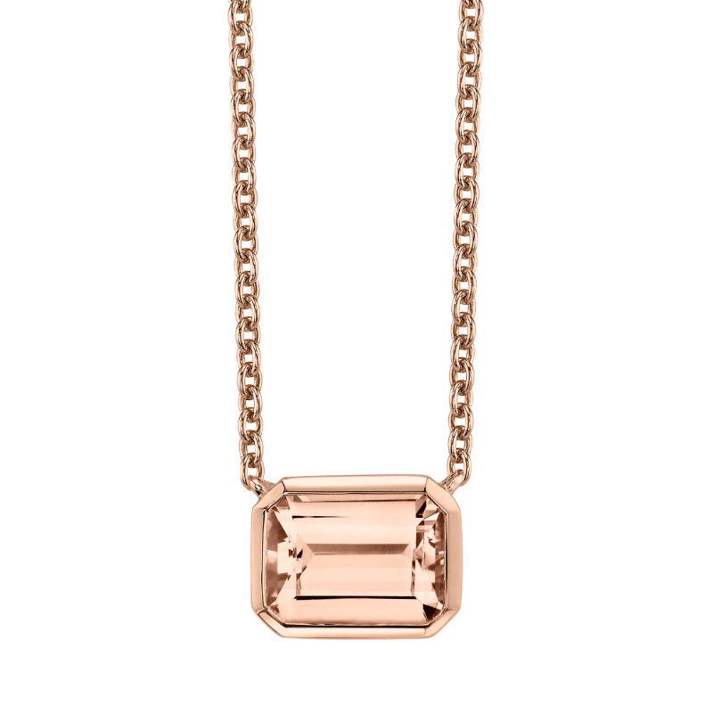 Morganite and Rose Gold Necklace