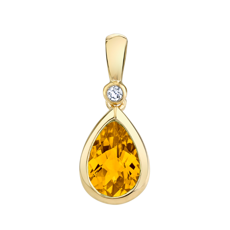 Citrine Teardrop Pendant