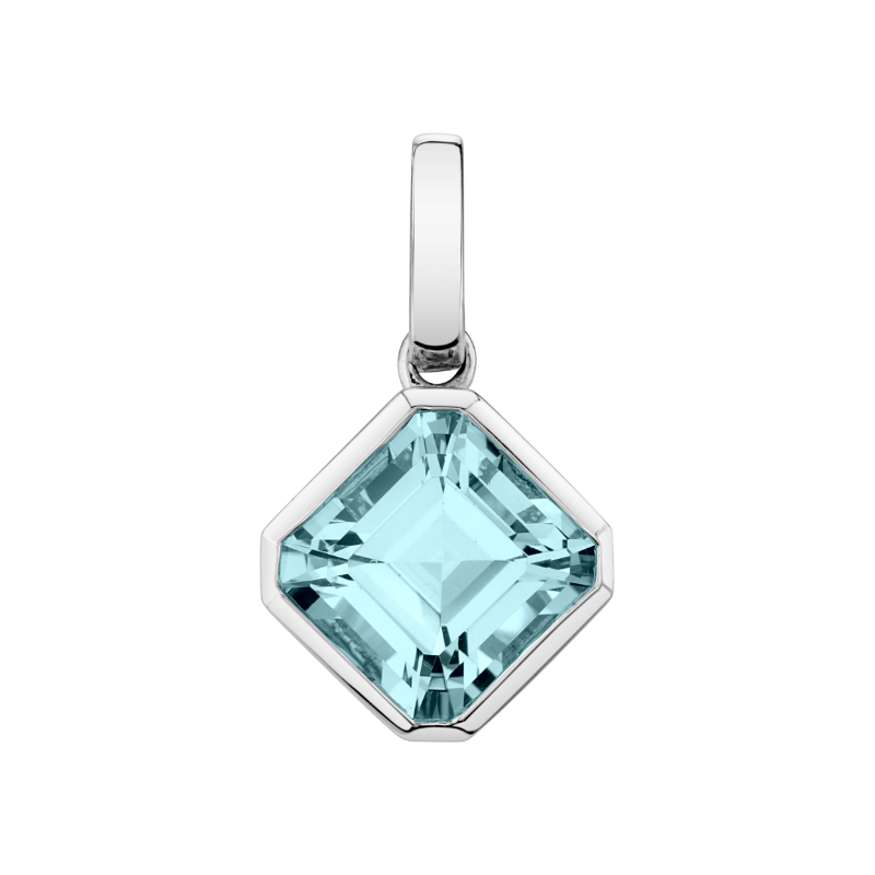 Modern Aquamarine and Gold Pendant