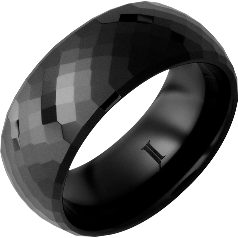 Black Diamond Ceramic - Faceted Ring