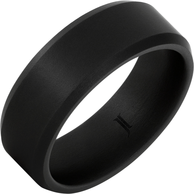 Black Diamond Ceramic - Ring With Military Sandblast Finish