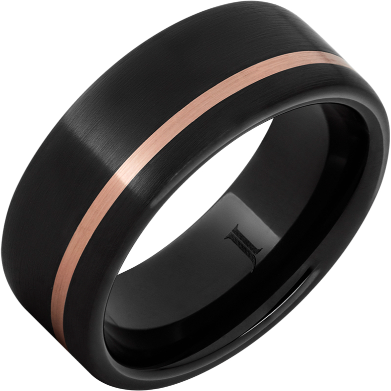 Pure Class - Black Diamond Ceramic - Ring with Rose Gold Inlay