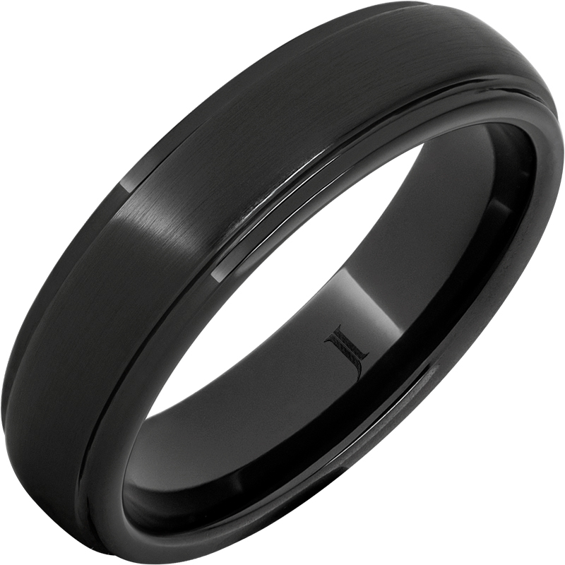 Black Diamond Ceramic - Satin Finish Ring