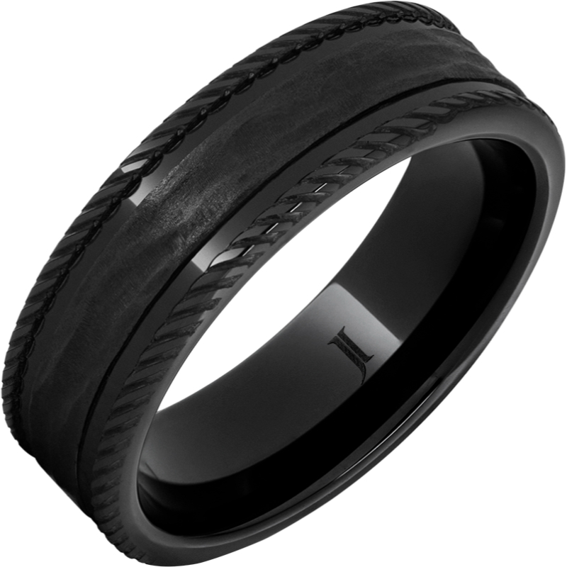 Rope Edge Ring in Black Diamond Ceramic?