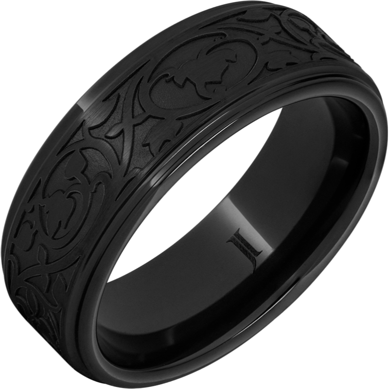 Black Diamond Ceramic - Art Nouveau Ring