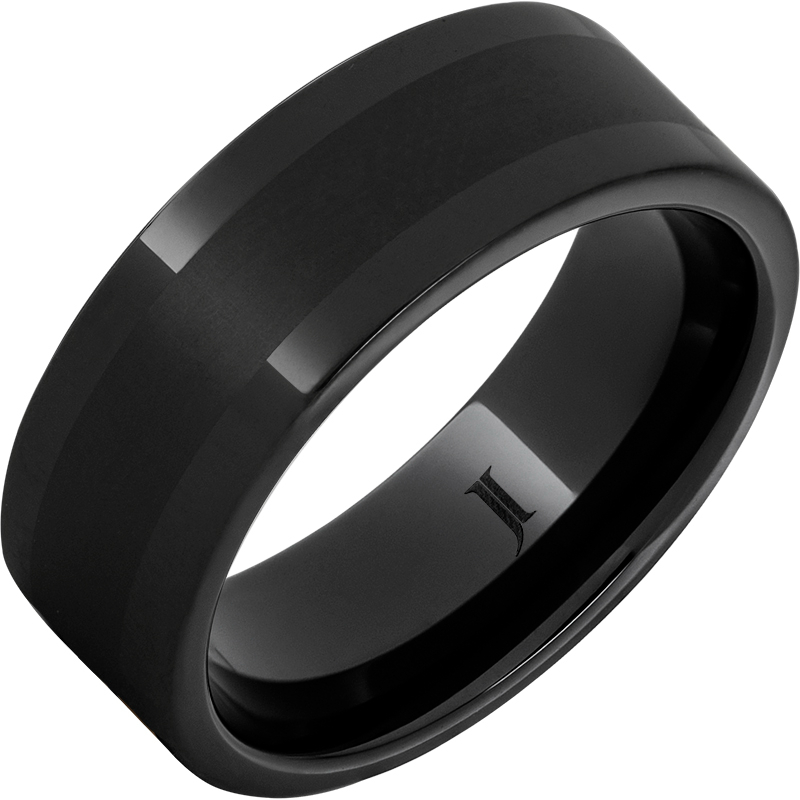 Black Diamond Ceramic - Ring with Satin Center