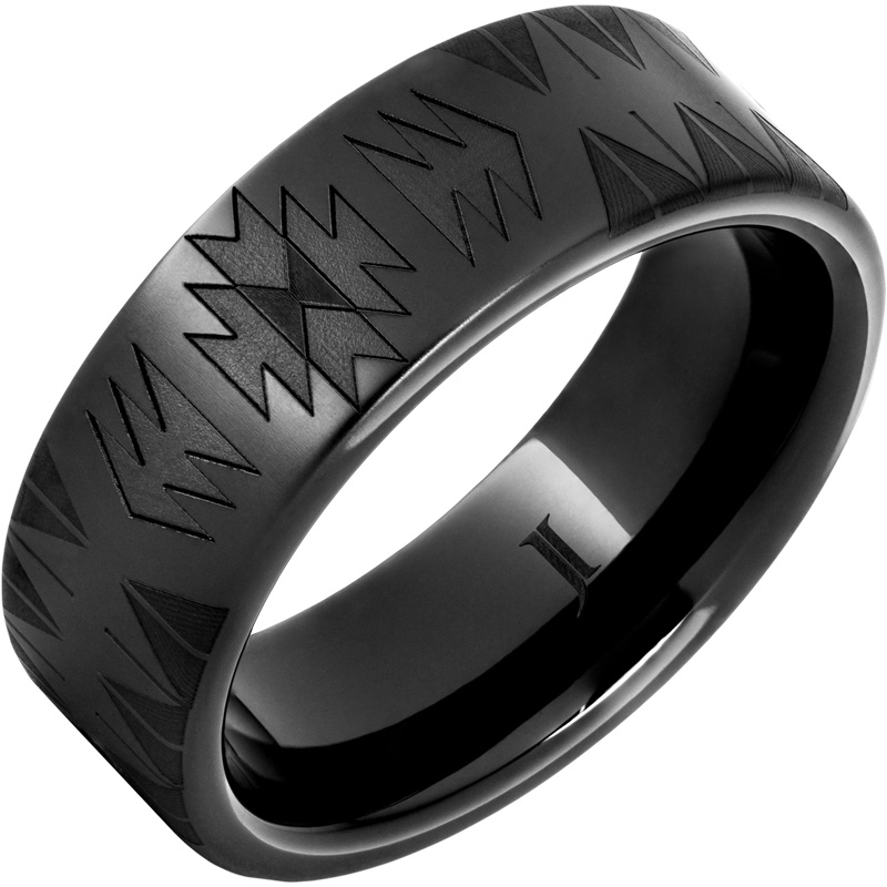 Navajo Blanket Pattern Black Diamond Ceramic - Ring