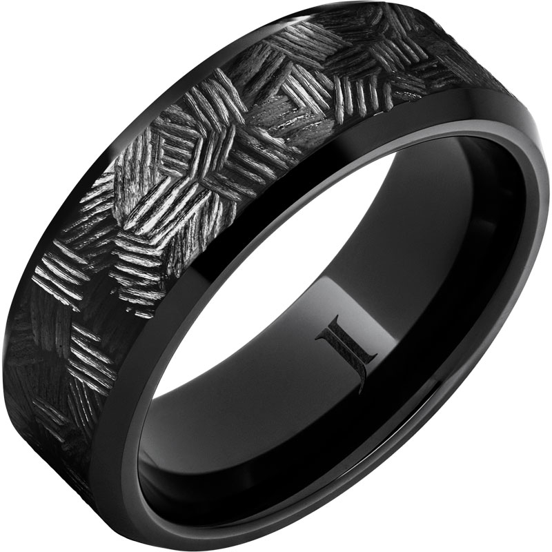 Black Diamond Ceramic - Thicket Hand Engraved Ring