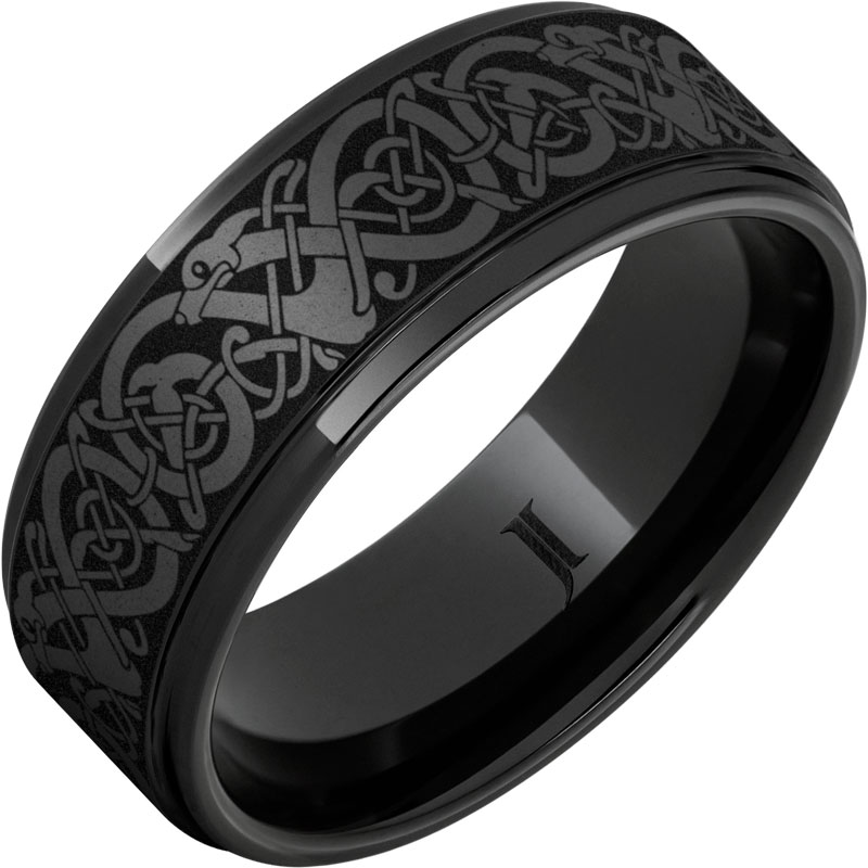 The Viking ® Black Diamond Ceramic™ Engraved Ring