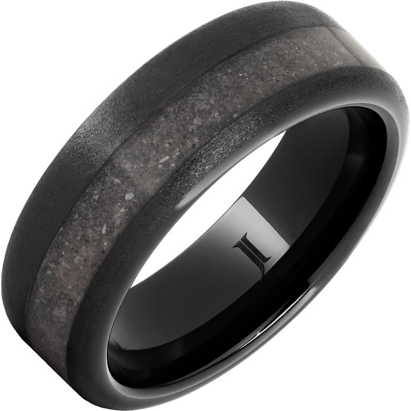 Black Diamond Ceramic - White Beach Sand Inlay Ring