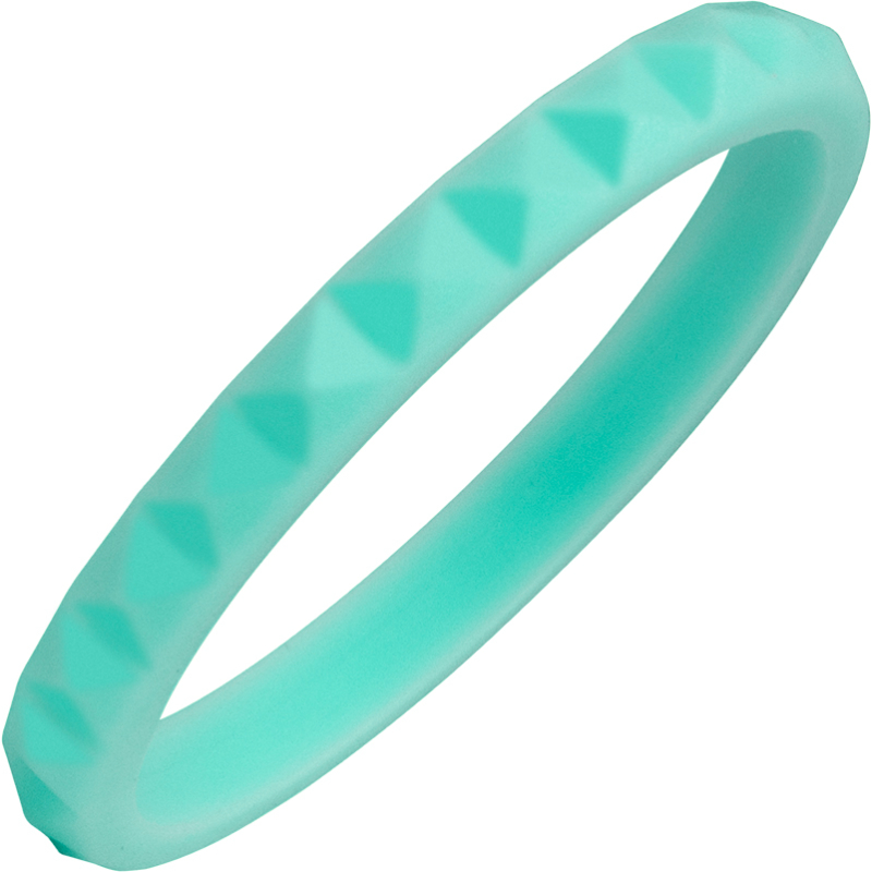 TruBand - Silicone Diamond Faceted Turquoise Ring