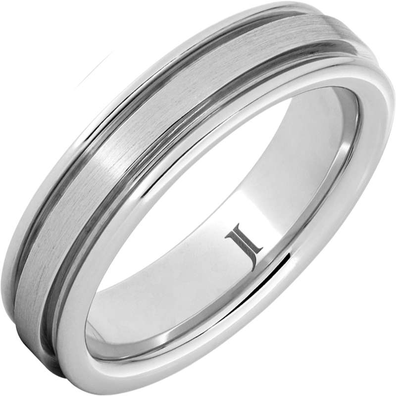 Sernium?Grooved Ring with Satin Finish