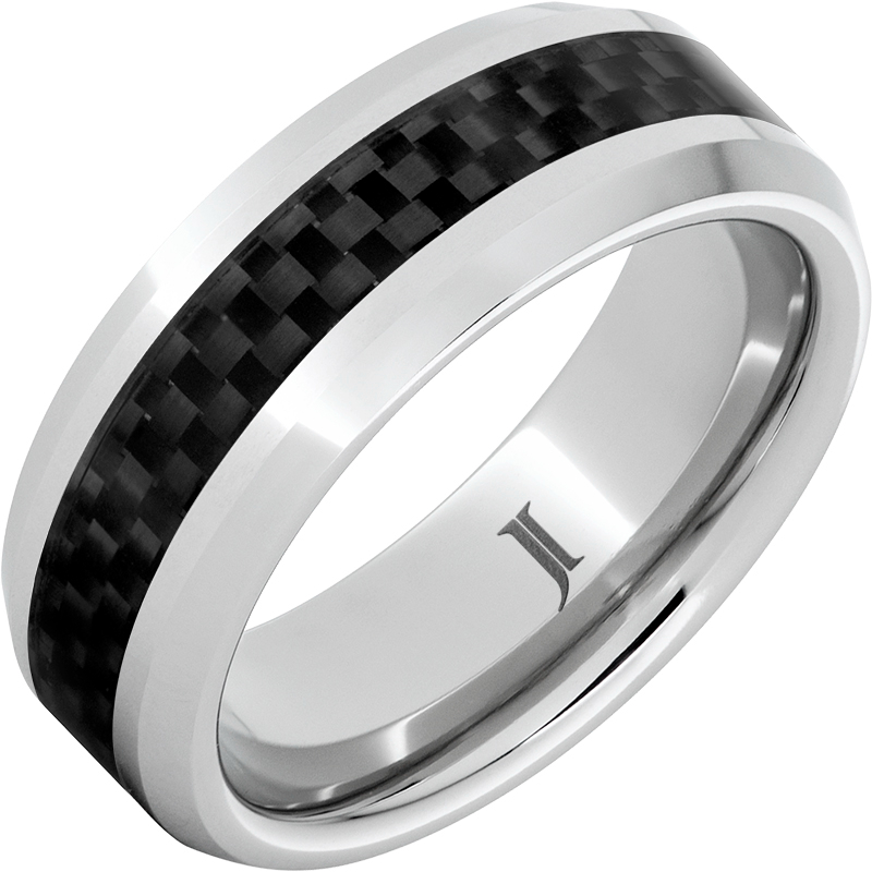 Black Ice - Serinium?Black Carbon Fiber Inlay Ring