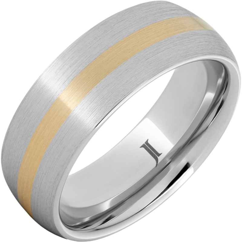 Serinium?Ring with 14K Yellow Gold Inlay