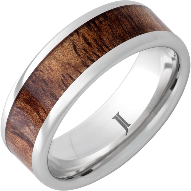 Islander - Serinium?Tiger Koa Wood Inlay Ring