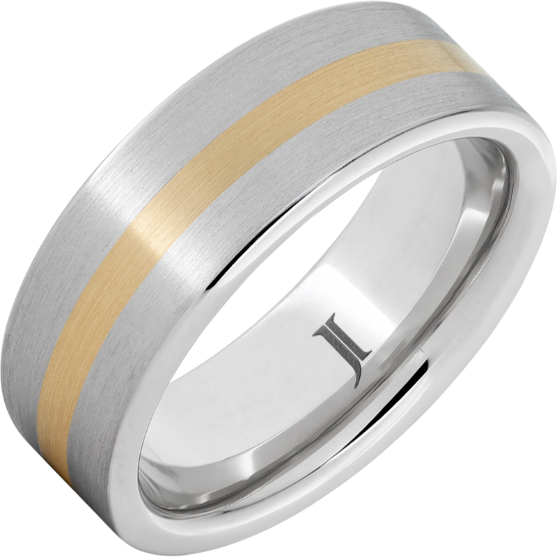 Serinium?Ring with 14K Yellow Gold Inlay