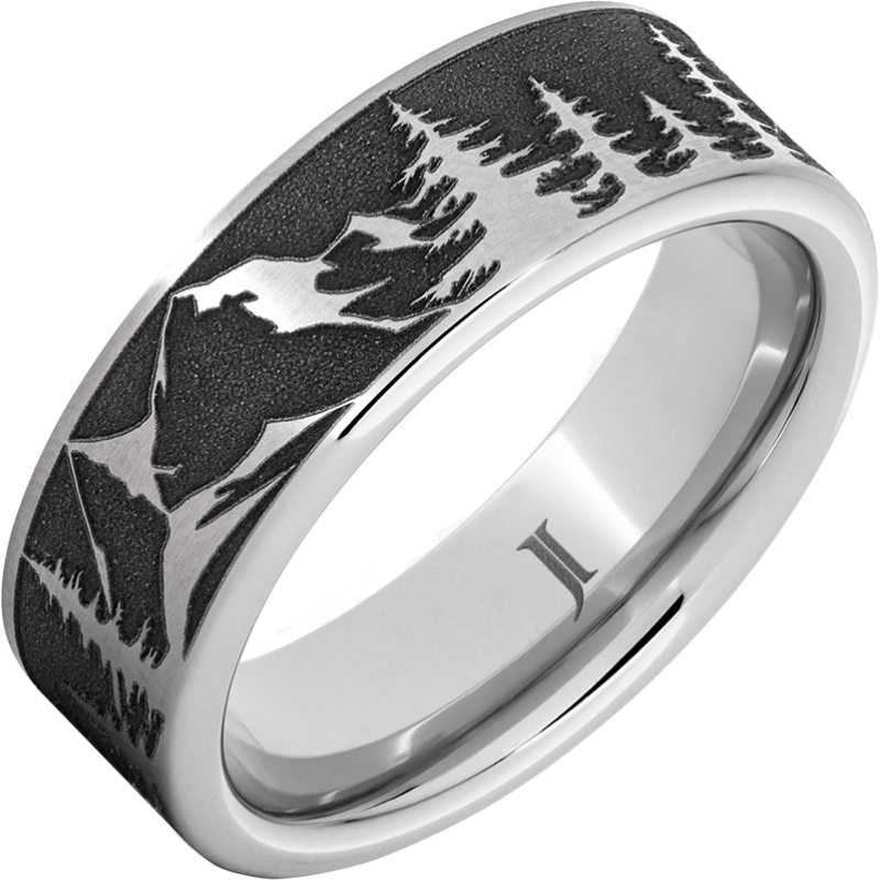 Serinium?Mountain Pine Forest Scene Ring