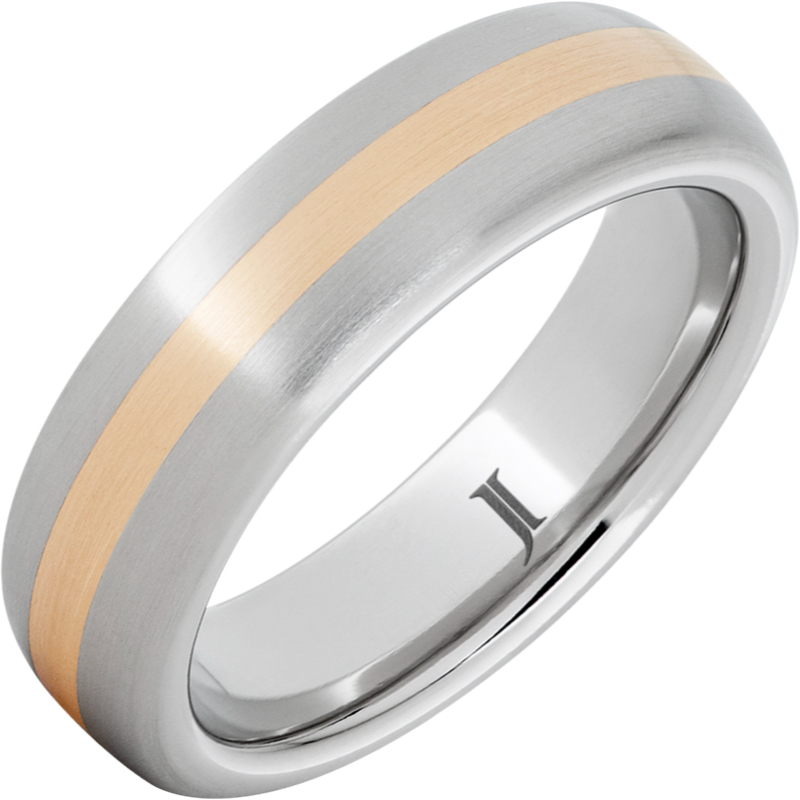 Serinium?Ring with 14K Yellow Gold Inlay