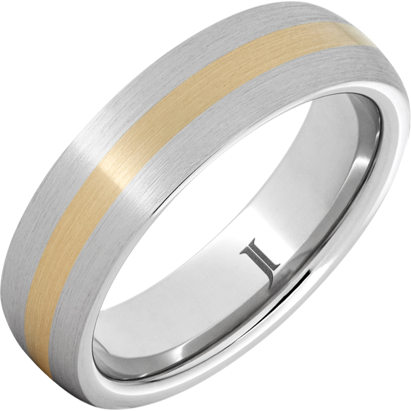 Serinium?Ring with 14K Gold Inlay and Satin Finish