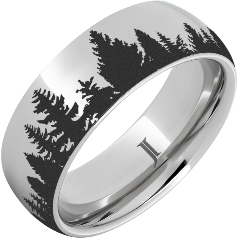 Serinium?Pine Forest Engraved Ring