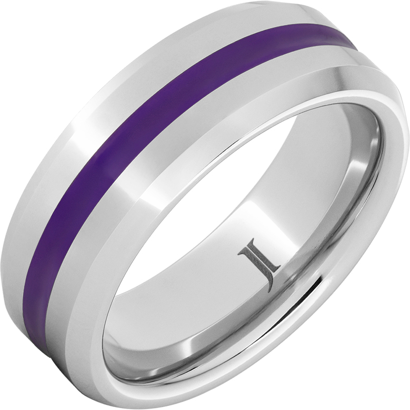 Serinium?Purple Enamel Inlay Ring