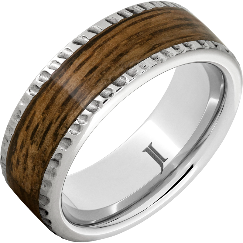 Barrel Aged - Serinium?Ring with Bourbon Wood Inlay