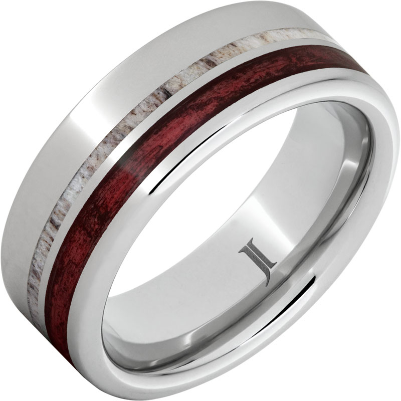 Barrel Aged - Serinium?Ring with Cabernet Wood and Deer Antler Inlays