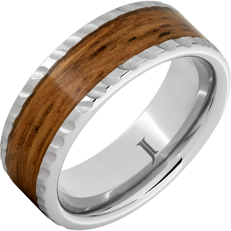 Barrel Aged - Serinium?Ring with Rye Whiskey Wood Inlay