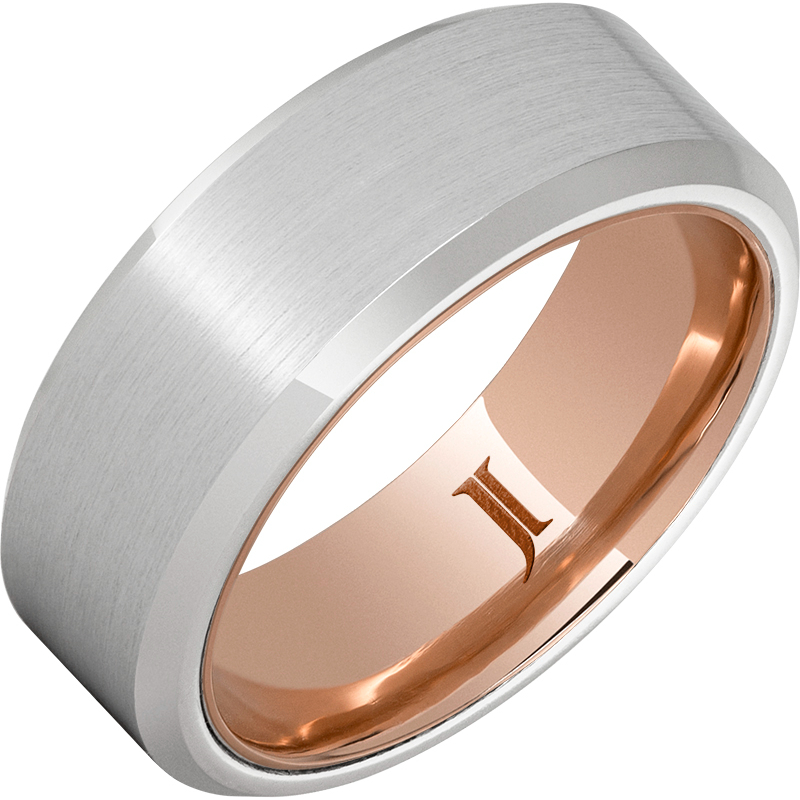 Serinium?Ring with 10K Rose Gold Interior and Satin Finish