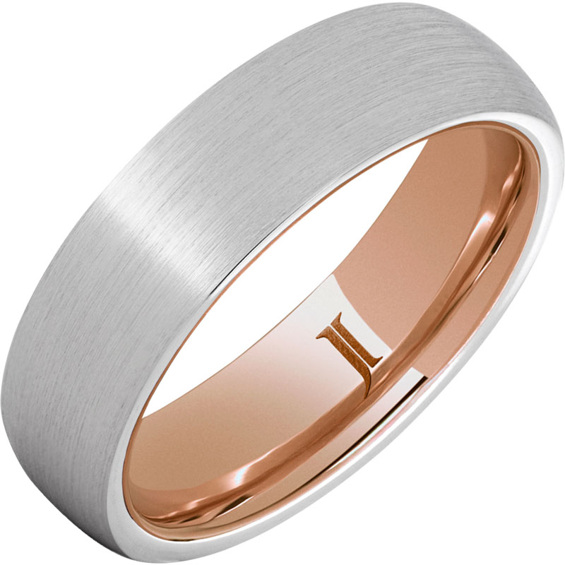 Serinium® Hidden Gold™ Ring With Rose Gold Interior and Satin Finish