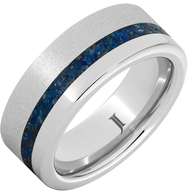 Serinium?Ring with Lapis Lazuli Inlay and Stone Finish