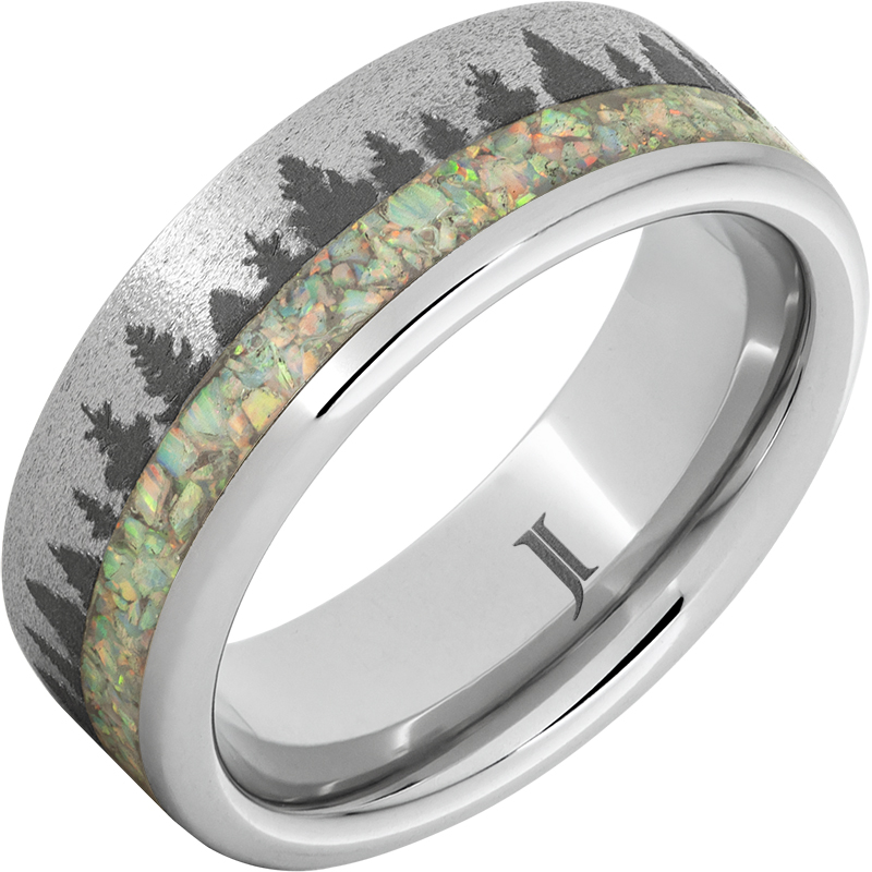 Serinium® Pine Forest Ring with Opal Inlay