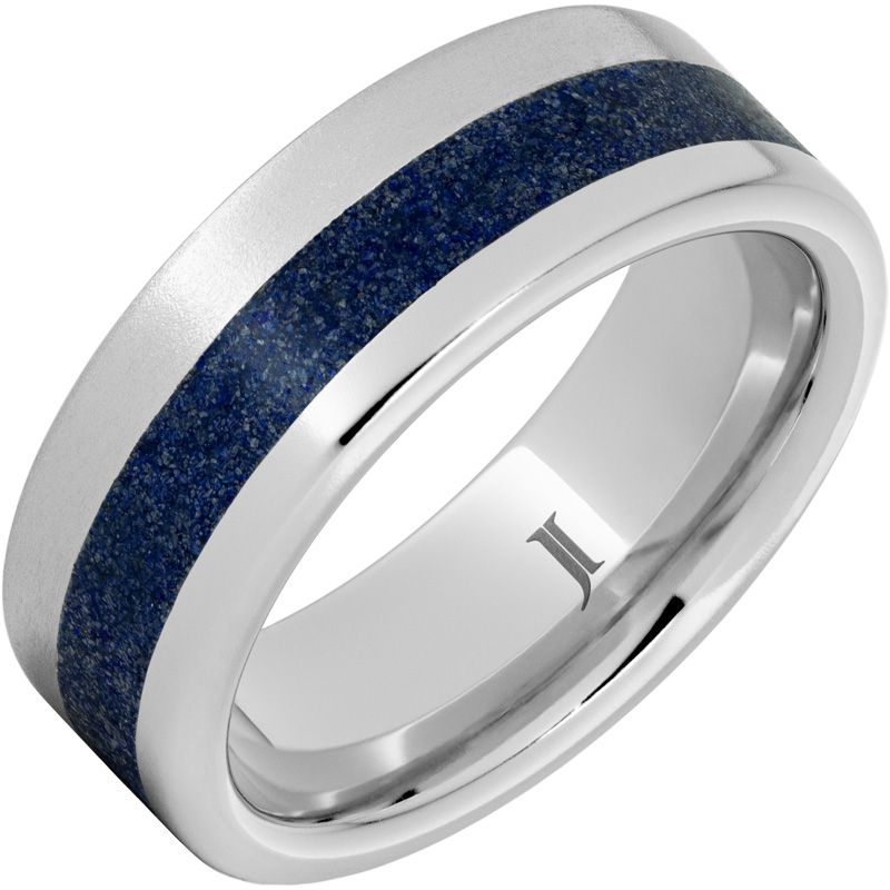 Serinium?Ring with Lapis Lazuli Inlay and Stone Finish