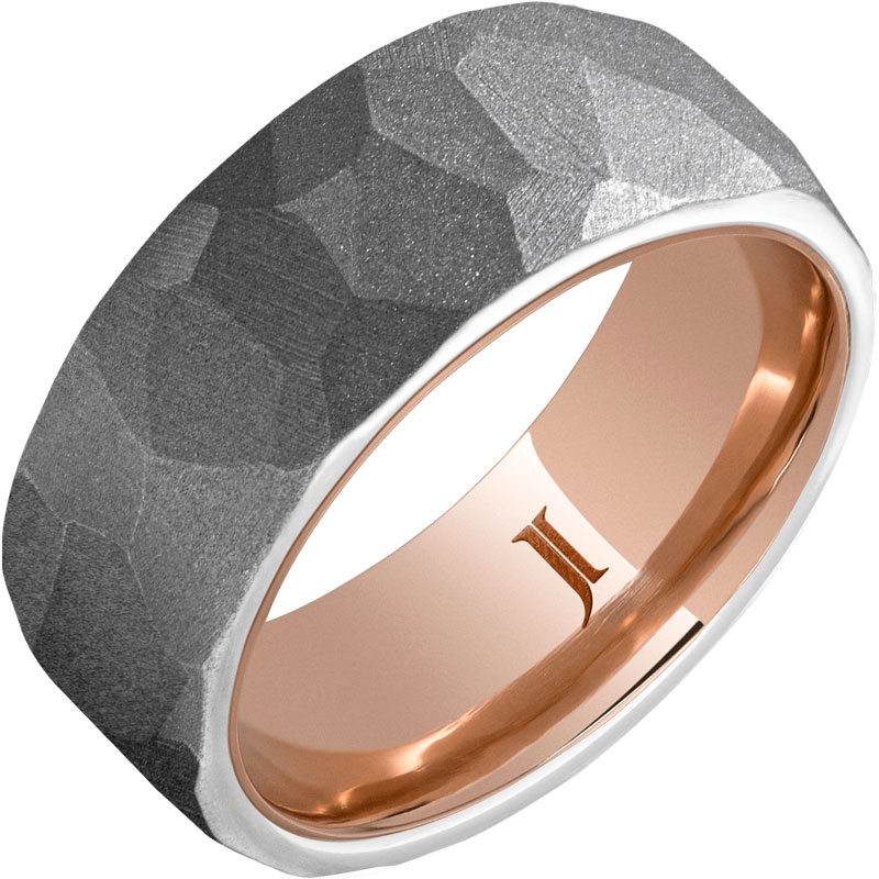 Serinium® 10K Hidden Gold Ring With Chisel Sandblast Finish