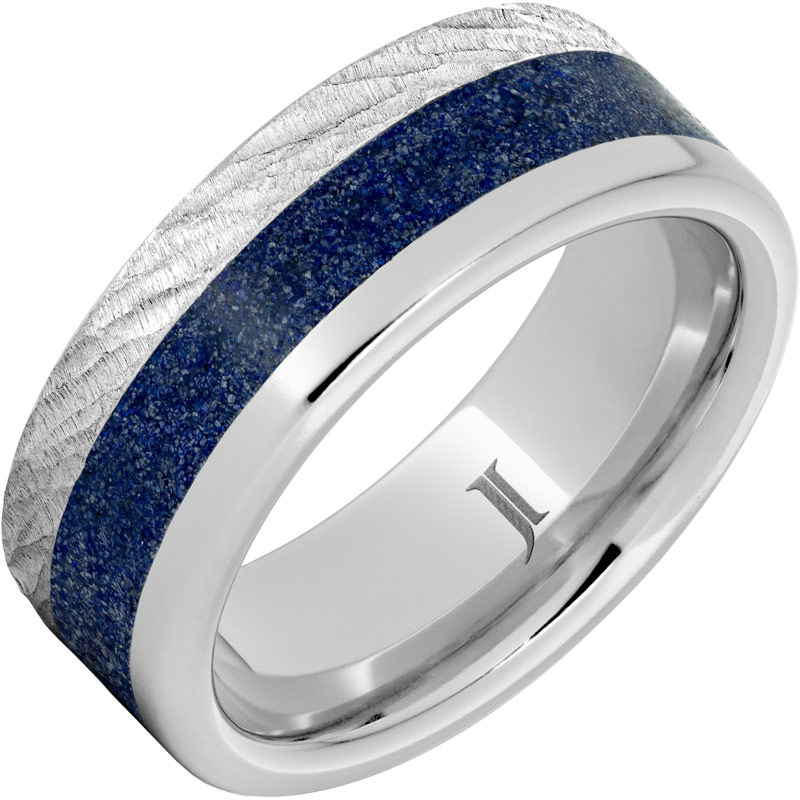 Serinium?Ring with Crushed Lapis Inlay