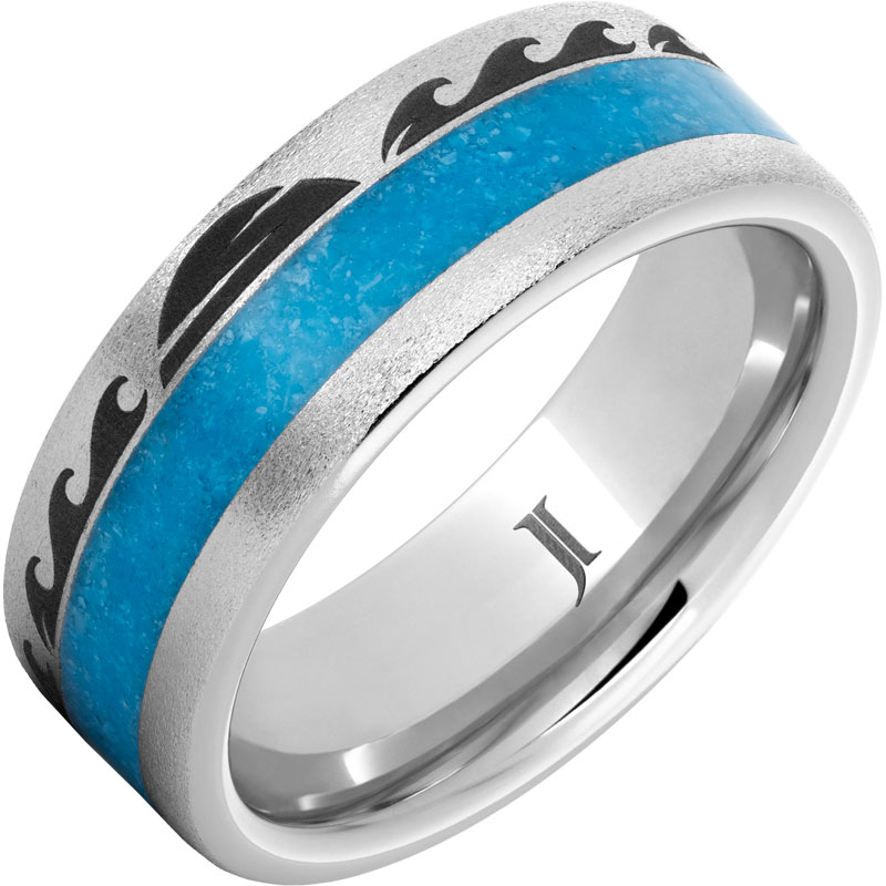 Sunshine Blue Waves - Serinium?Turquoise Inlay Ring