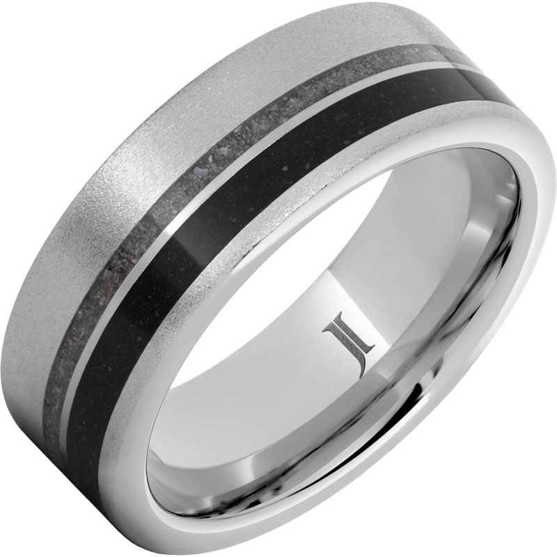 Shifting Sands - Serinium® White and Black Sand Inlay Ring