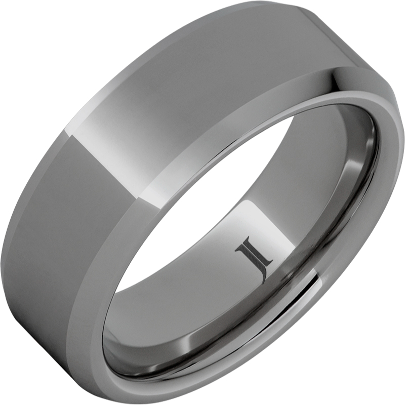 Rugged Tungsten - Beveled Ring