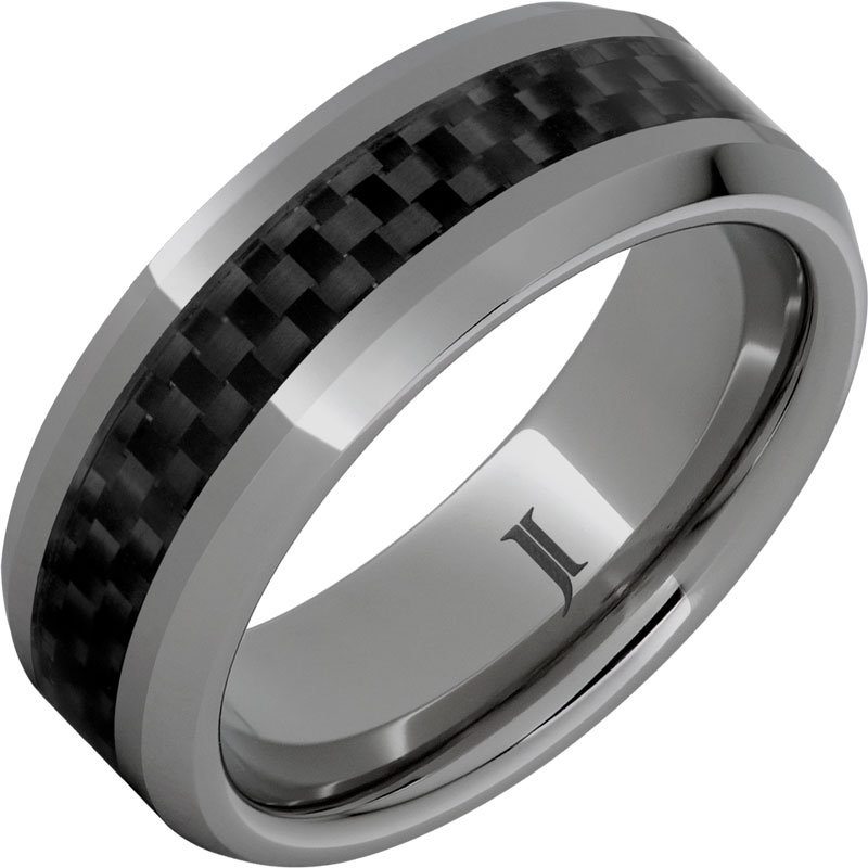 Black Ice ® Rugged Tungsten™ Black Carbon Fiber Inlay Ring